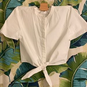 Alice & UO cropped white blouse size small